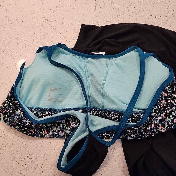Nike Pixel Party Layered Tankini Top Black Teal Swimwear WOMENS SIZE S - Picture 6 of 6